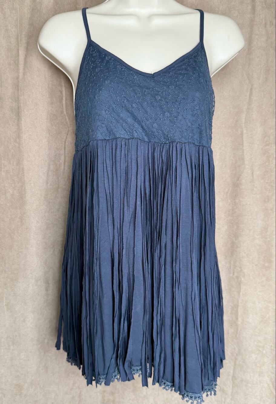POL Navy Fringe Tank Top M NWOT